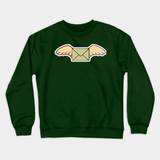 Flying Envelope with Wings Sticker design vector illustration. Office equipment icon concept. Flying closed envelope icon logo. E-mail envelope with wings sticker design with shadow. Crewneck Sweatshirt